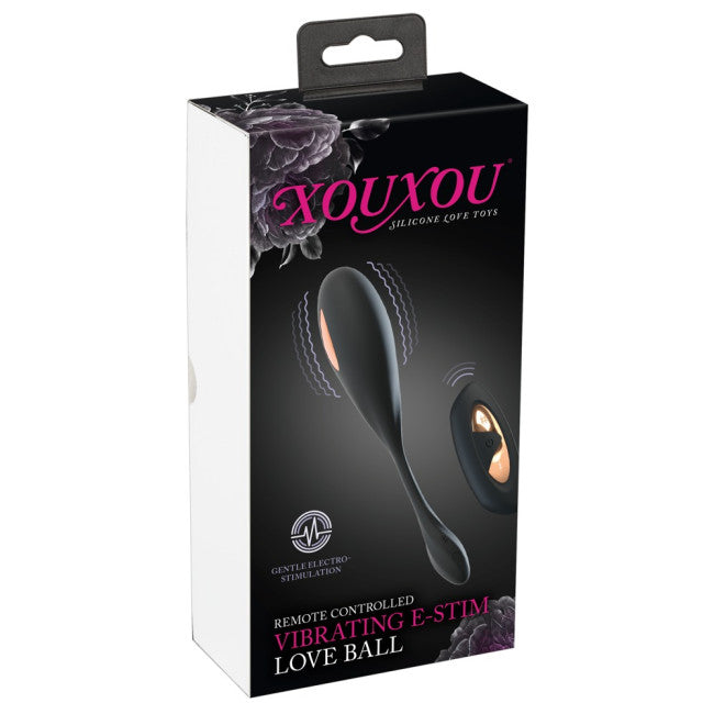 XouXou Vibrating E-Stim RC Love Ball Black