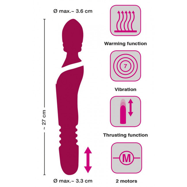 Javida Massage Wand Warming & Thrusting Vibe Red