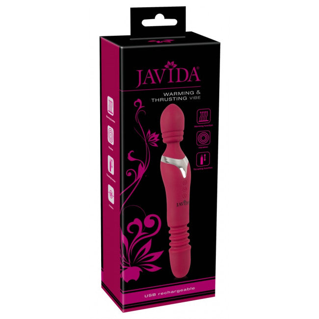 Javida Massage Wand Warming & Thrusting Vibe Red