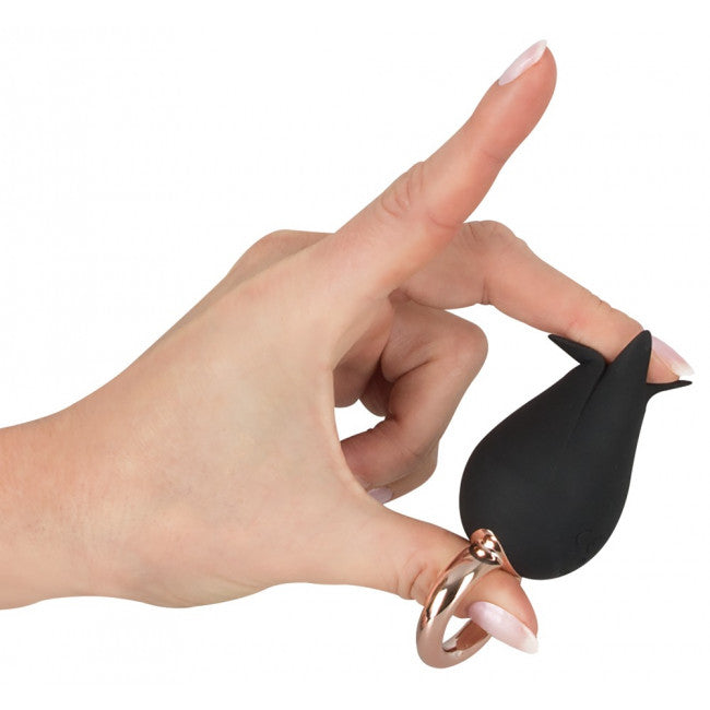 Belou White Flutter Effect Finger Vibrator Black