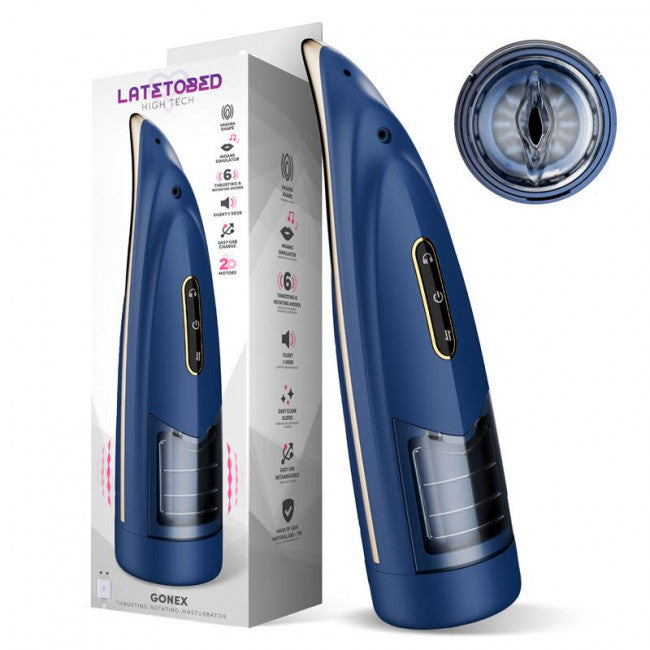 LateToBed Gonex Thrusting, Rotating and Moaning Hi-Tech Masturbator
