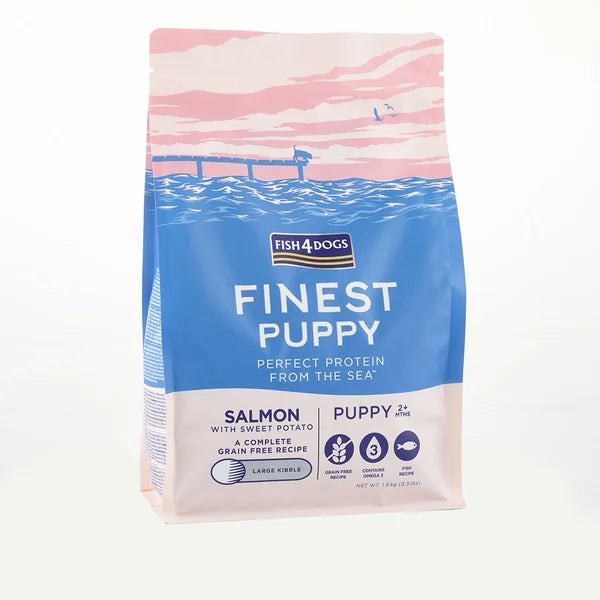 Fish4Dogs Large Granules for Puppies Finest Salmon with Sweet Potatoes 6 kg, 2m+