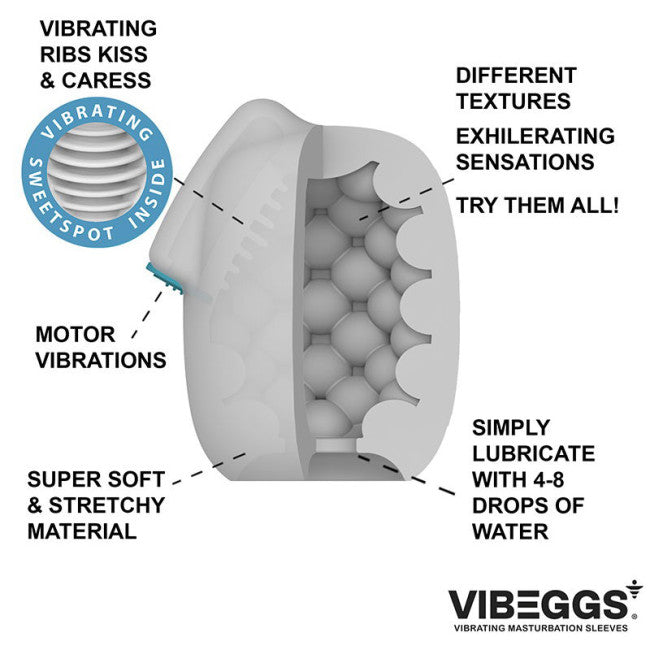 VibEggs Blow Misty Vibrating Masturbation Sleeve White