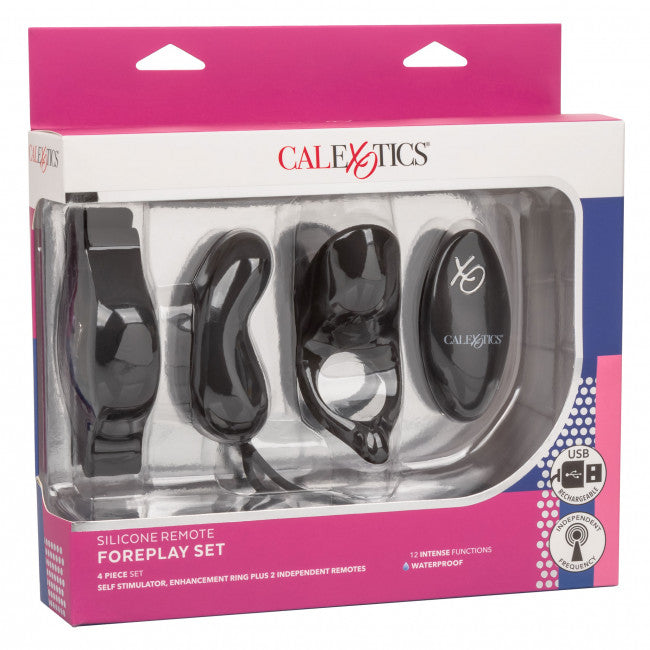 CalExotics Silicone Remote Foreplay Set Black