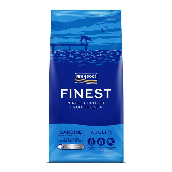 Fish4Dogs Large Granules for Adult Dogs Finest Sardines with Sweet Potatoes 6 kg, 1+