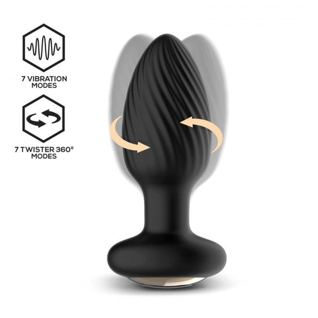 InToYou Drago 360 Twister Vibrating Anal Plug with 2 Motors and Remote Black