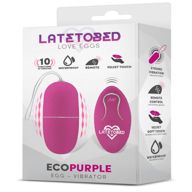 LateToBed Ecopurple Vibrating Egg with Remote Control Purple