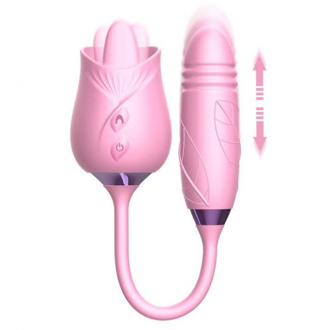 Martinella Double Tongue Cliris Stimulator and Thrusting Egg Pink