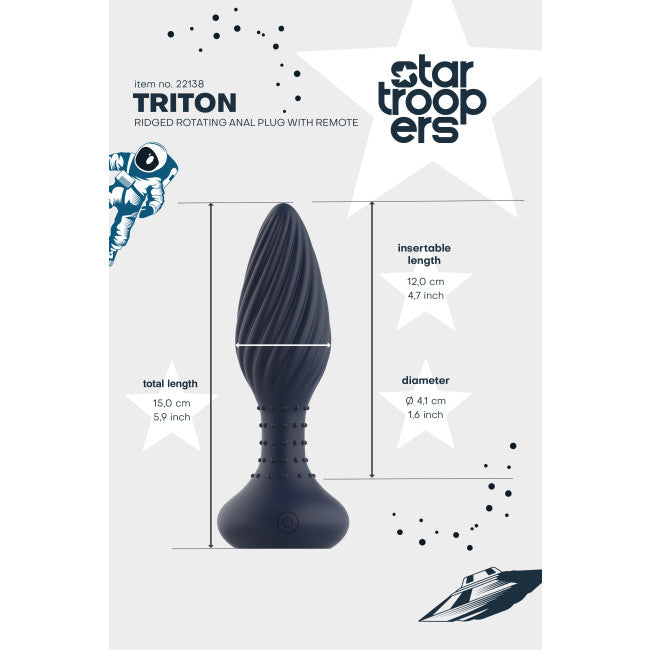 Dream Toys Startroopers Triton Vibrating Anal Plug Blue