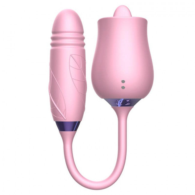 Martinella Double Tongue Cliris Stimulator and Thrusting Egg Pink