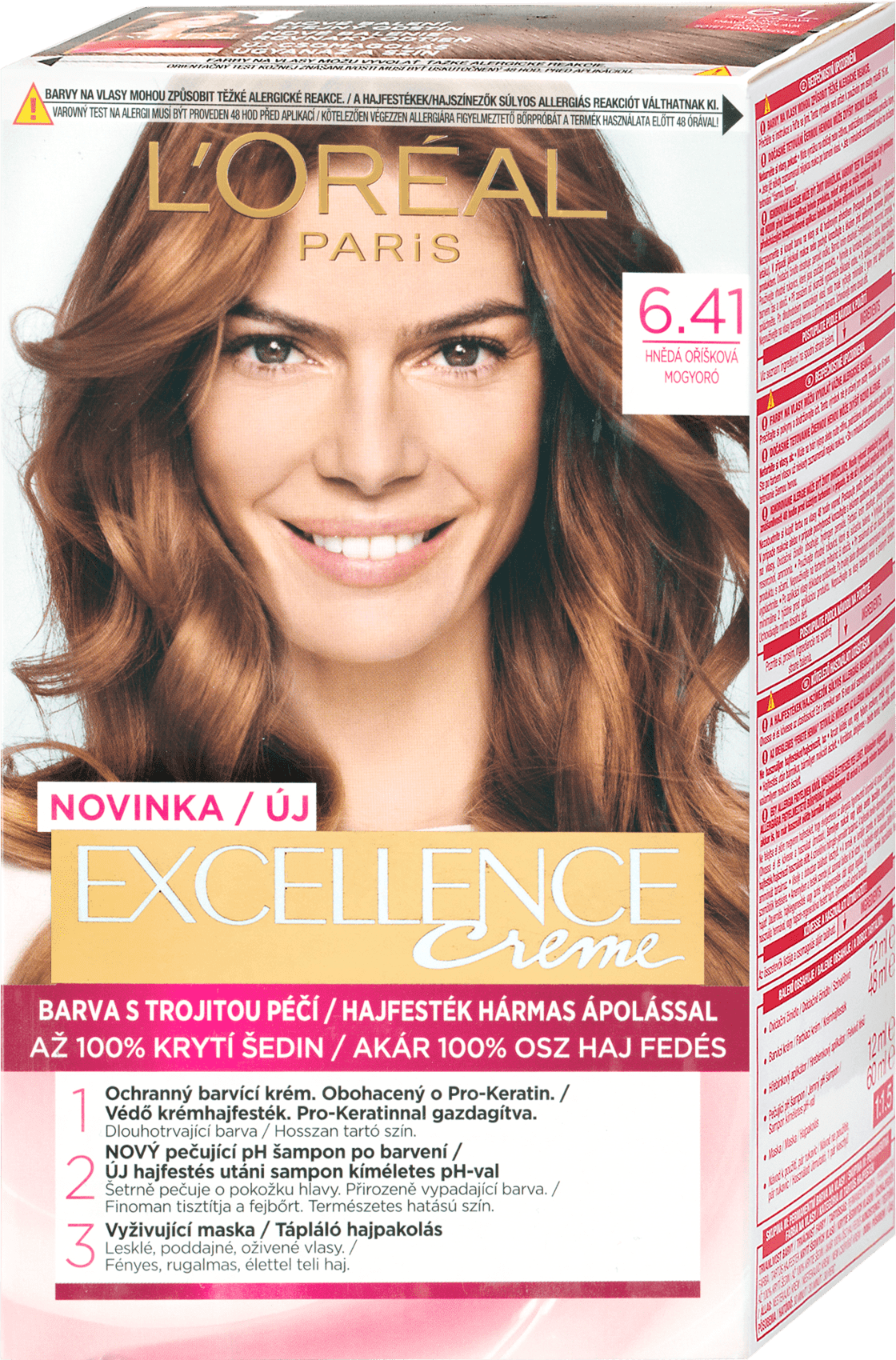 L'Oreal Paris Excellence Creme Hair color Brown hazel 6.41, 192 ml