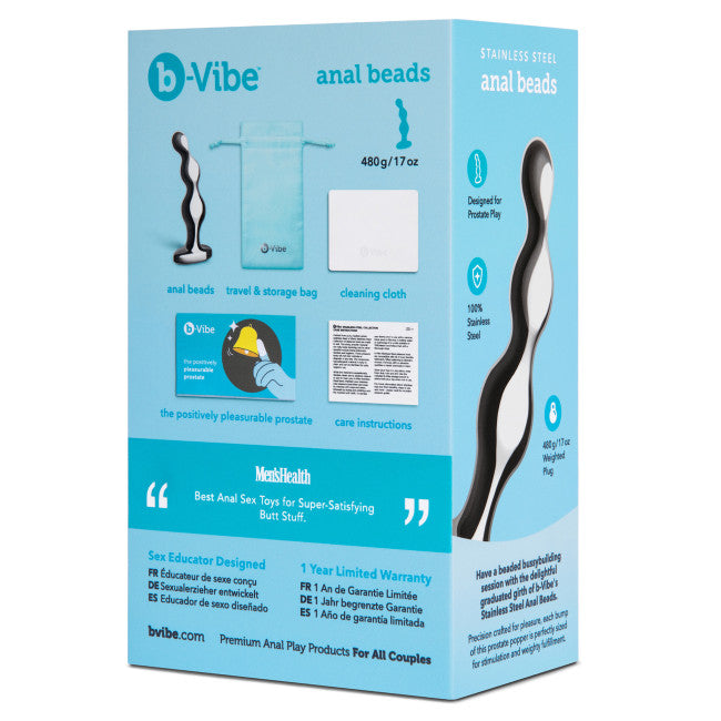 b-Vibe Stainless Steel Anal Beads Silver