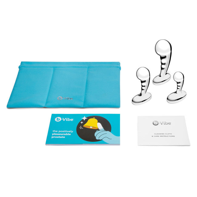 b-Vibe Stainless Steel P Spot Training Set Silver