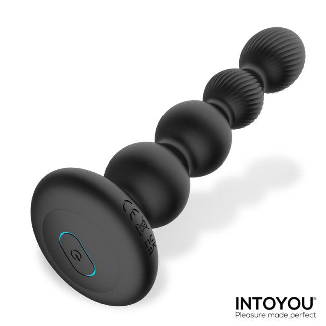 InToYou Mouve Waving Vibrating Anal Plug with Remote Control 2 Motors Black