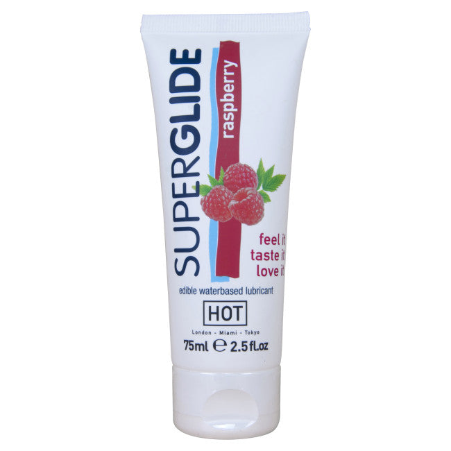 HOT Superglide Edible Waterbased Lubricant Raspberry 75ml