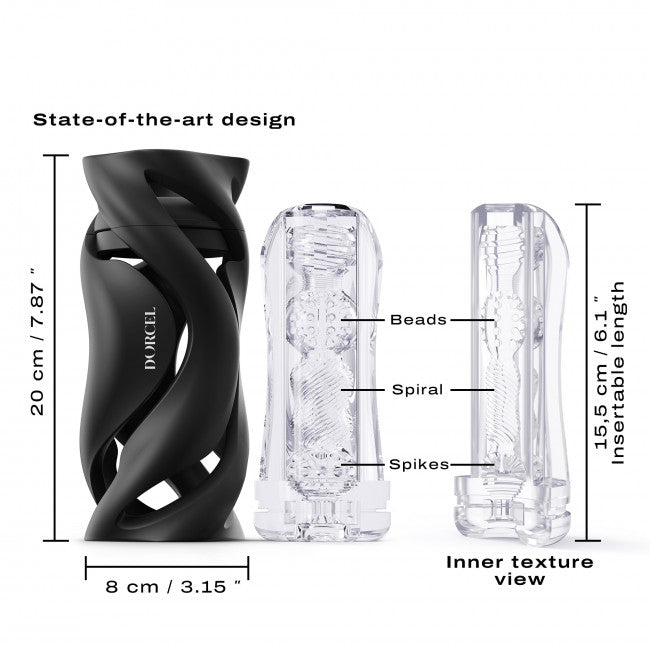 Dorcel Deep Blow Masturbator with Sleeve Black