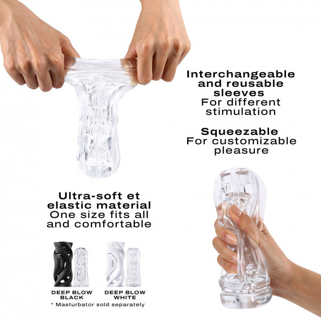 Dorcel Deep Blow Multi Sensation Sleeve for Masturbator Transparent