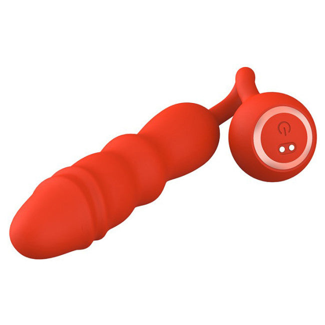 Chisa Kissen Glitz Vibration + Thrusting Dual Orgasm Vibrator Red
