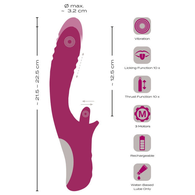 Javida Licking & Thrusting Vibrator Purple