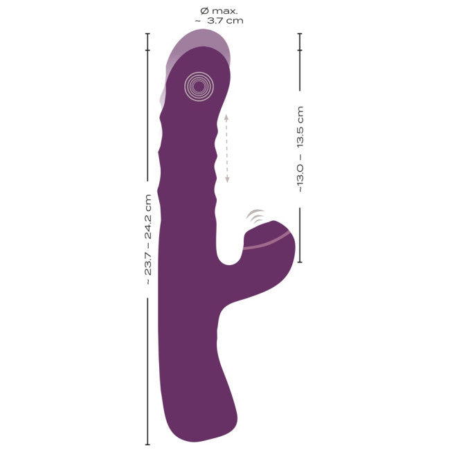 Javida 3 Function Vibration & Thrusting & Thumping Rabbit Vibrator Purple