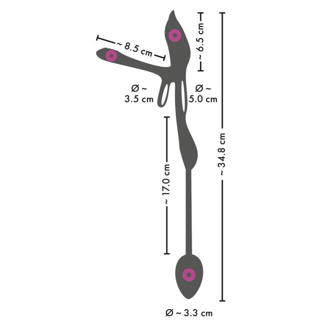Coup!es Choice RC Multi Function Couples Vibrator Black