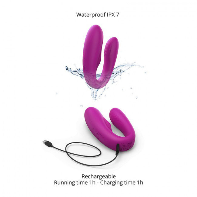 Love to Love Match Up Couple Vibrator with Remote Control Pink