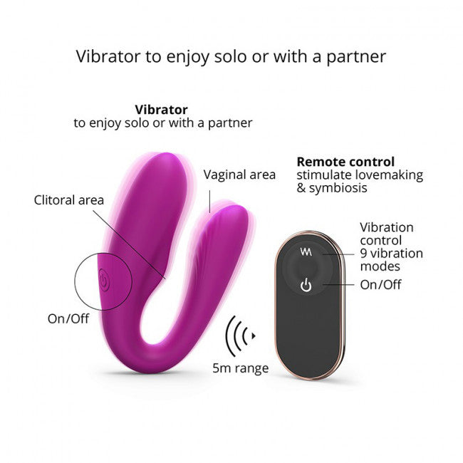 Love to Love Match Up Couple Vibrator with Remote Control Pink