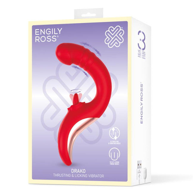 Engily Ross Drako Thrusting & Licking Vibrator Red