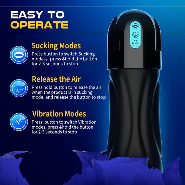 SuperLove Realistic Sucking & Vibrating Masturbator with 10 Vibration & 5 Suction Modes