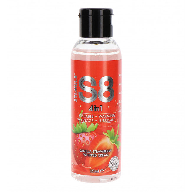 Stimul8 4in1 Dessert Kissable Warming Massage Lubricant Vanilla Strawberry Whipped Cream 125ml