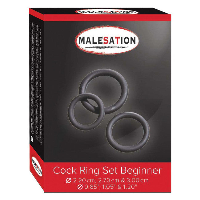 Malesation Cock Ring Set Beginner Black