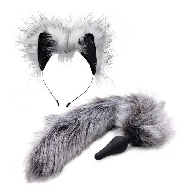 Tailz Gray Wolf Tail and Ears Set Gray