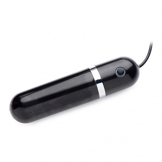 Trinity Vibes Lightning Stroke Silicone Stroker with Vibrating Bullet Black