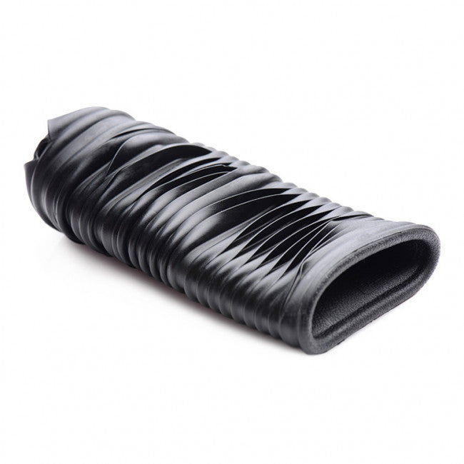 Trinity Vibes Lightning Stroke Silicone Stroker with Vibrating Bullet Black