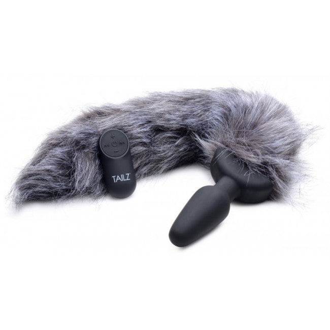 Tailz Vibrating Anal Plug With Tail Fox Gray