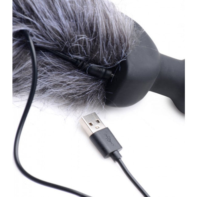 Tailz Vibrating Anal Plug With Tail Fox Gray