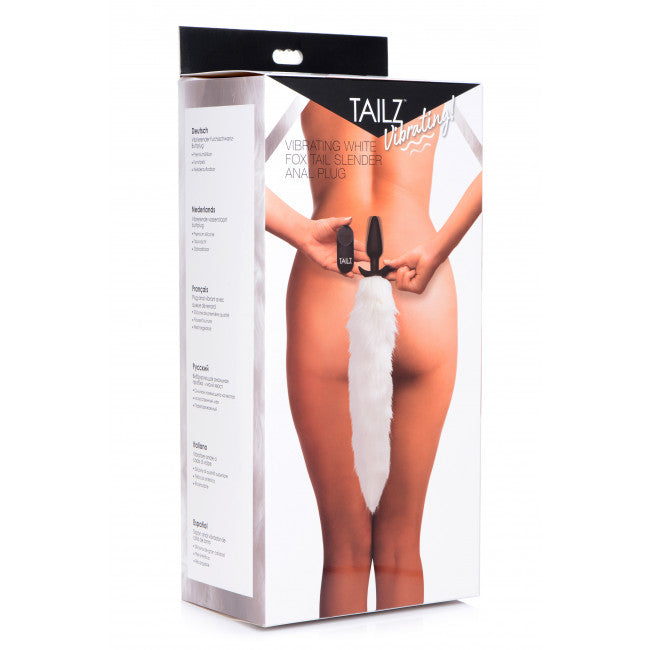 Tailz Vibrating Narrow Anal Plug With Tail Fox White