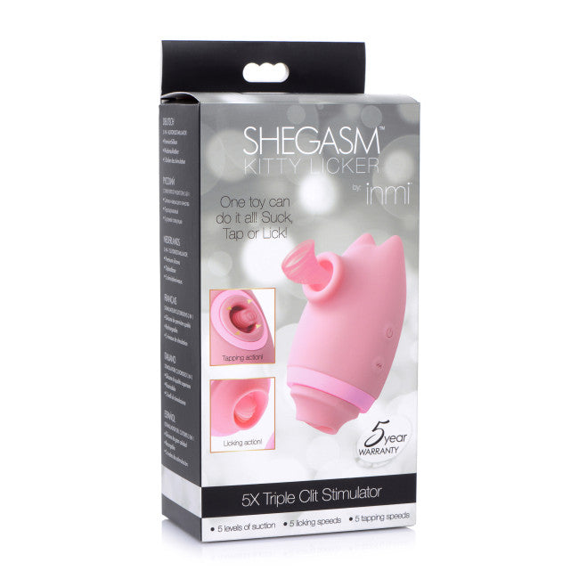 Shegasm Kitty Licker 5X 3 in 1 Clit Stimulator Pink