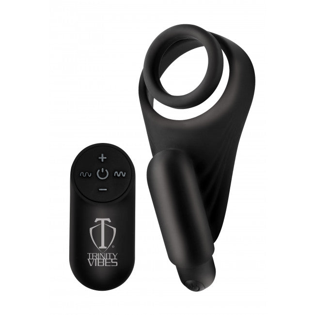 Trinity Vibes 7X Silicone C-Ring with Vibrating Taint Stimulator