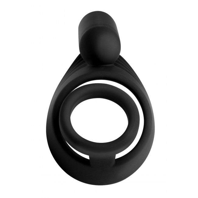 Trinity Vibes 7X Silicone C-Ring with Vibrating Taint Stimulator
