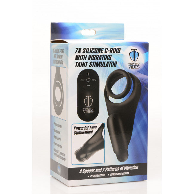 Trinity Vibes 7X Silicone C-Ring with Vibrating Taint Stimulator