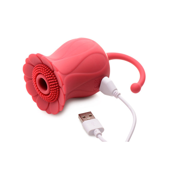 Bloomgasm Royalty Rose Textured Suction Clit Stimulator Red
