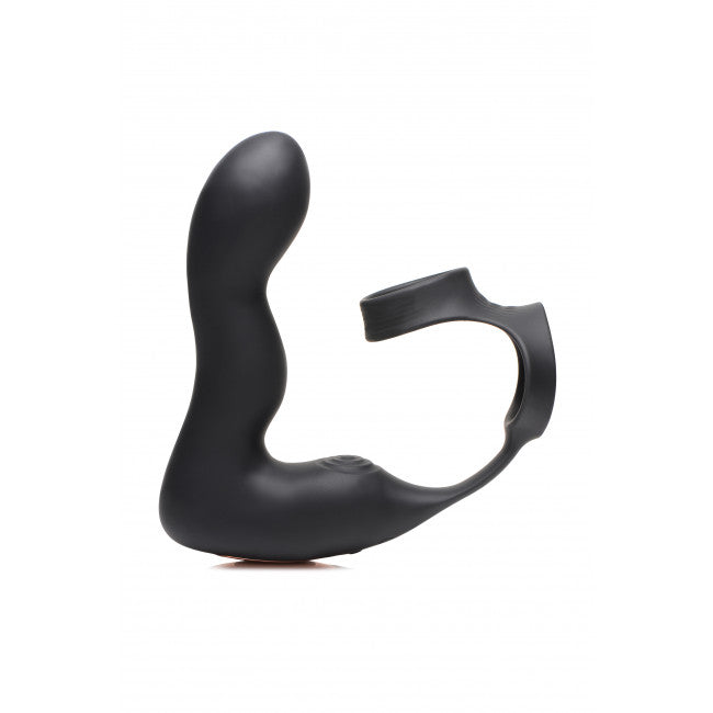 Swell Inflatable & Vibrating Prostate Plug + Cock & Ball Ring Remote Control Black
