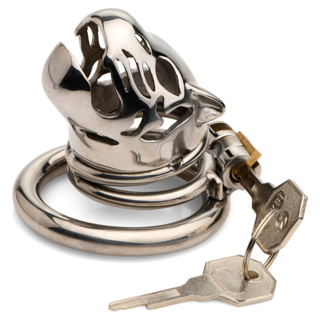 Master Series Caged Cougar Locking Chastity Cage Silver
