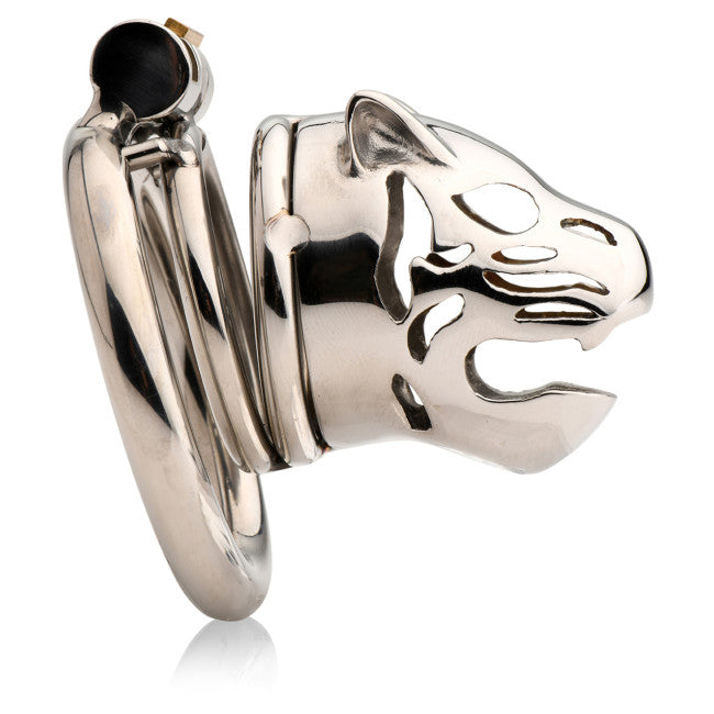 Master Series Caged Cougar Locking Chastity Cage Silver