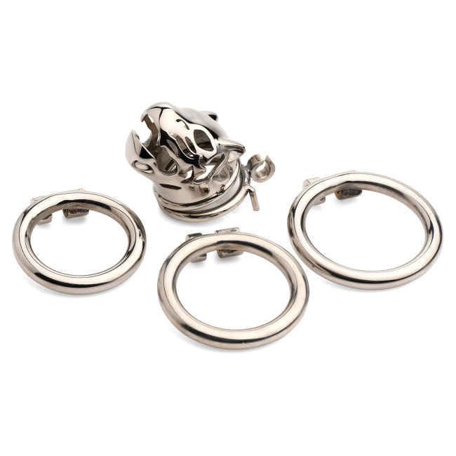 Master Series Caged Cougar Locking Chastity Cage Silver