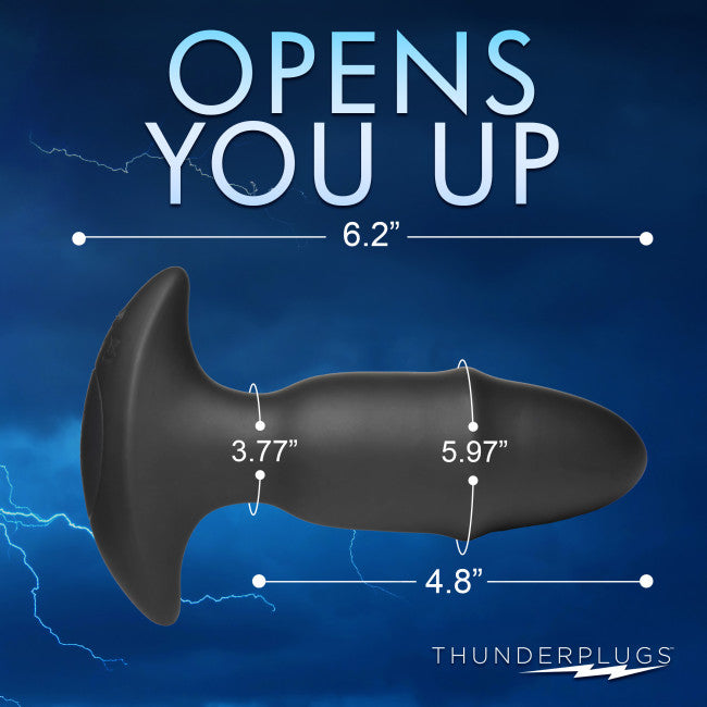 ThunderPlugs Butt Slider 10X Sliding Ring Silicone Missile Plug with Remote Black