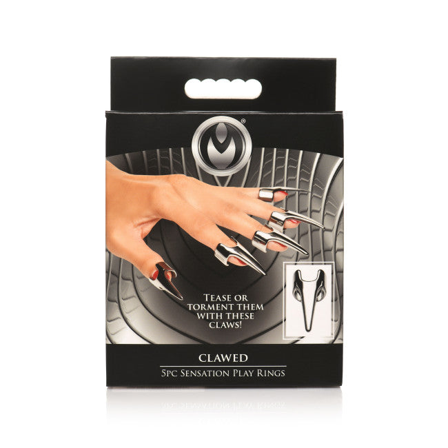 Master Series Clawed 5pc Sensation Play Rings Silver