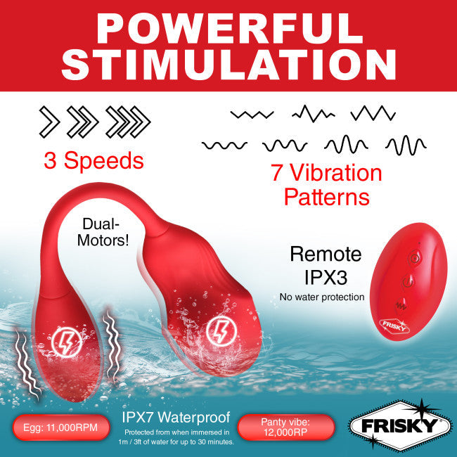 Frisky Double Love Connection Silicone Panty Vibe with Remote Control