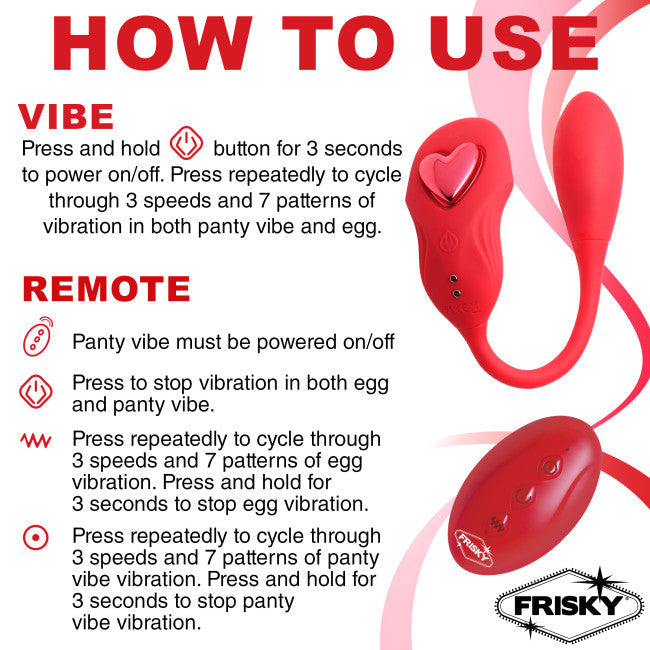 Frisky Double Love Connection Silicone Panty Vibe with Remote Control